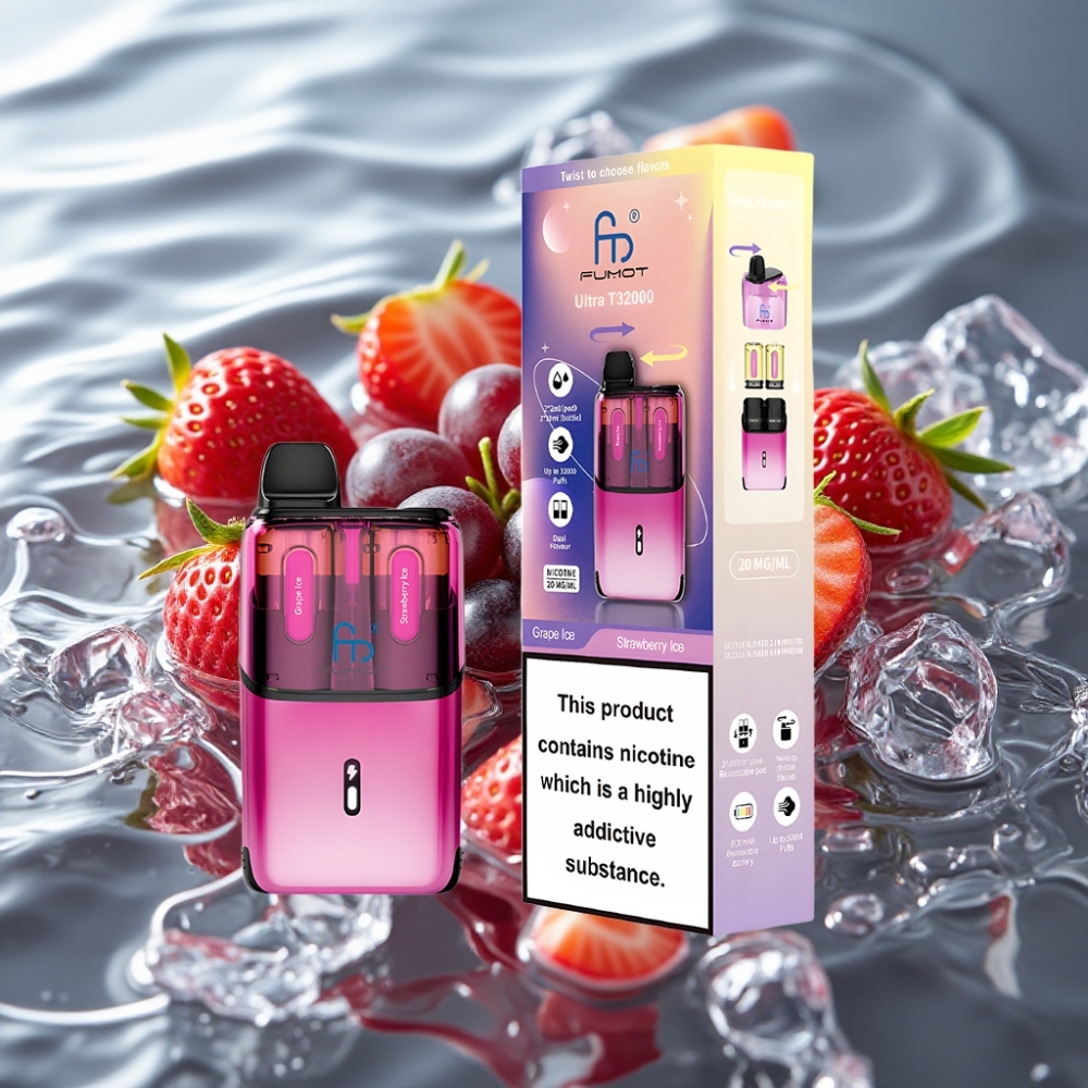 Fumot Ultra T32000 24ml 800mAh Type-C Disposable Vape Grape Ice - Strawberry Ice