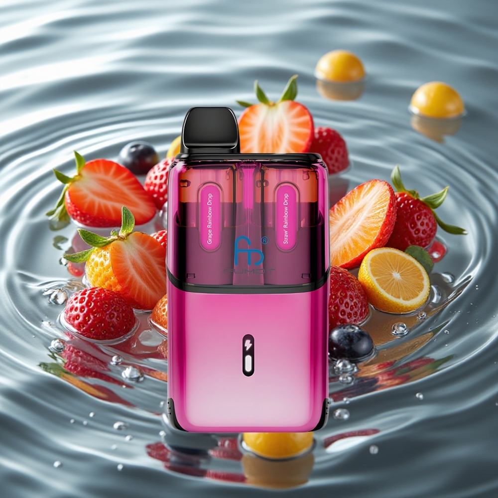 Fumot Ultra T32000 24ml 800mAh Type-C Disposable Vape Grape Rainbow Drops - Straw Rainbow Drops