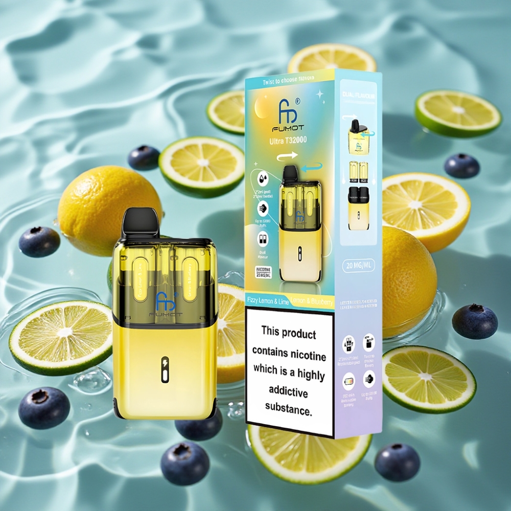 Fumot Ultra T32000 24ml 800mAh Type-C Fast Charging Disposable Vape Fizzy Lemon & Lime - Lemon & Blueberry