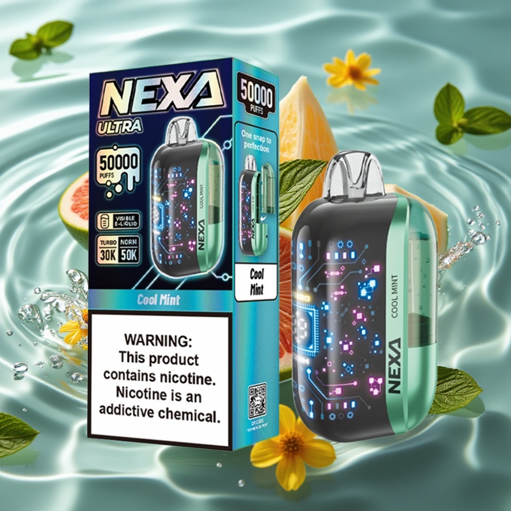 NEXA Ultra 50K Disposable Vape with 3D Curved Screen & Type-C Charging