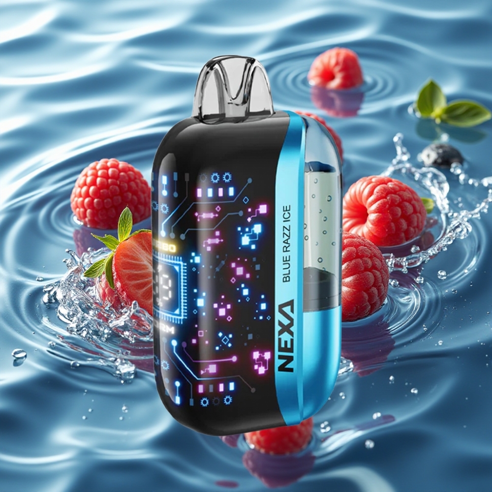 NEXA Ultra 50K Disposable Vape with 50000 Puffs & 3D Curved Screen Blue Razz Ice