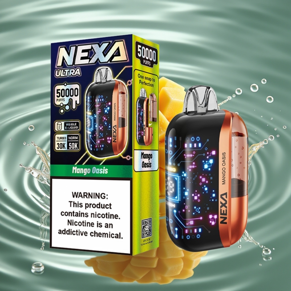 NEXA Ultra 50K Disposable Vape with 50000 Puffs & 3D Curved Screen Mango Oasis