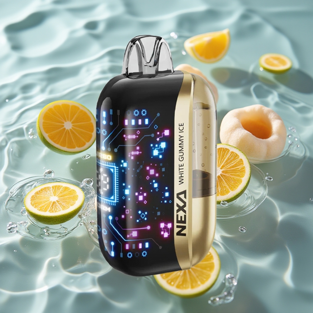 NEXA Ultra 50K Disposable Vape with 50000 Puffs & 3D Curved Screen White Gummy Ice