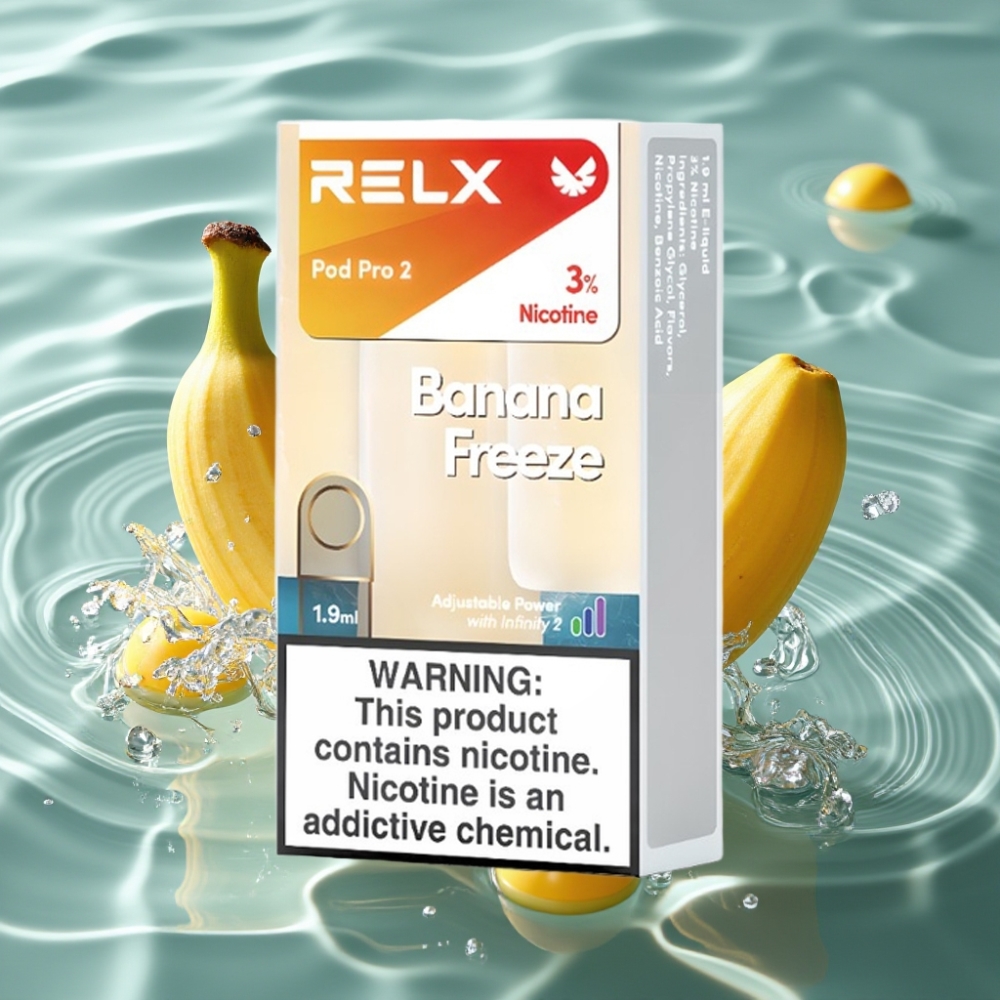 RELX Pod Pro 2 3% Nicotine 600 Puffs 1.9ml Banana Freeze