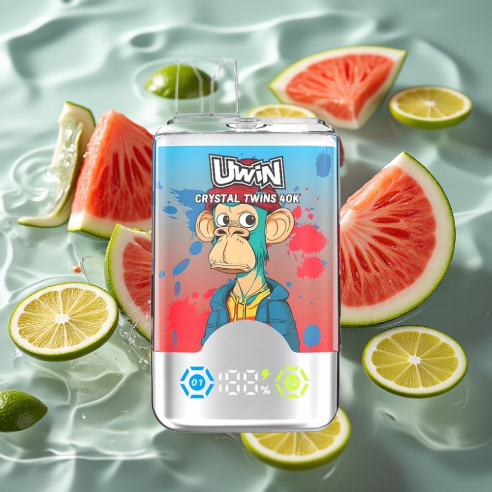 UWIN Crystal Twins Dual Flavor 40000 Puffs Strawberry Watermelon Lemon Lime