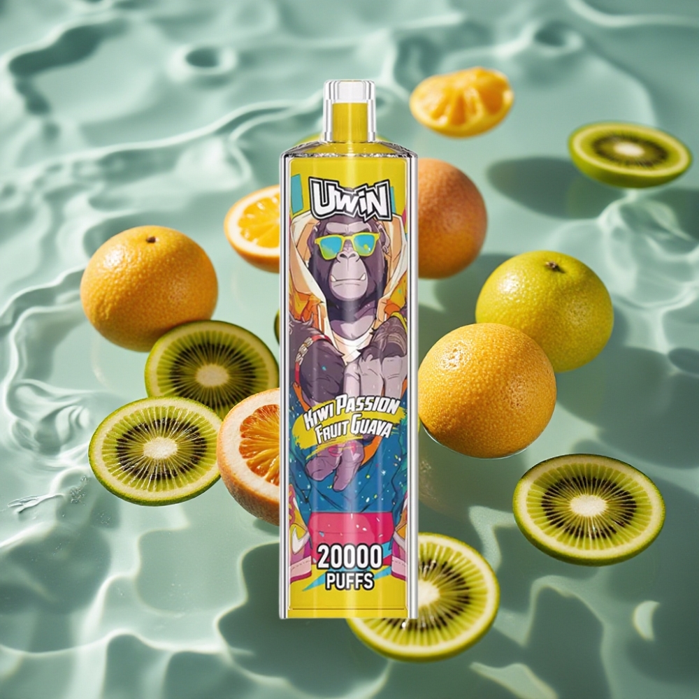 Uwin Shisha Crystal 20000 Puffs 22ml Mesh Coil Kiwi Passion Fruit Guava