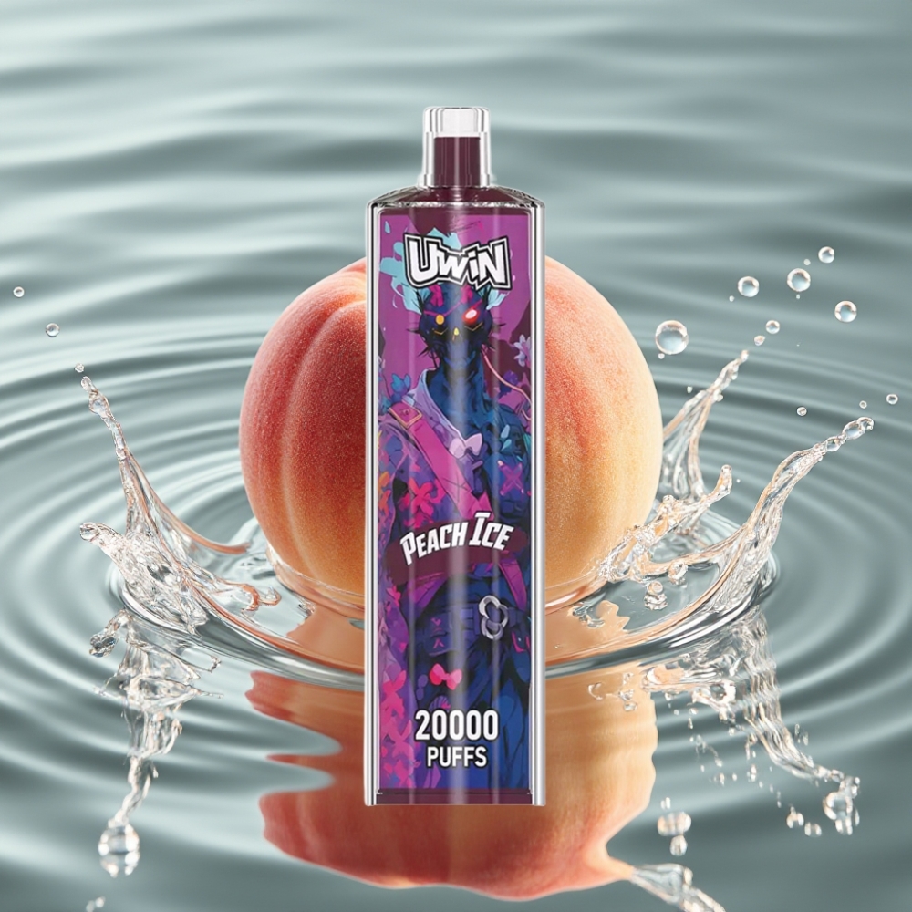 Uwin Shisha Hookah Crystal 20000 Puffs 22ml Mesh Coil Peach Ice