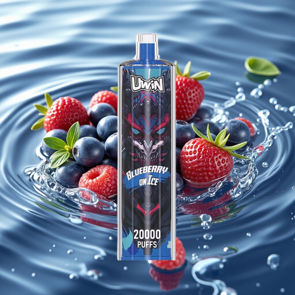 Uwin Shisha Hookah Crystal 20000 Puffs 22ml Mesh Coil Type-C Blueberry On Ice