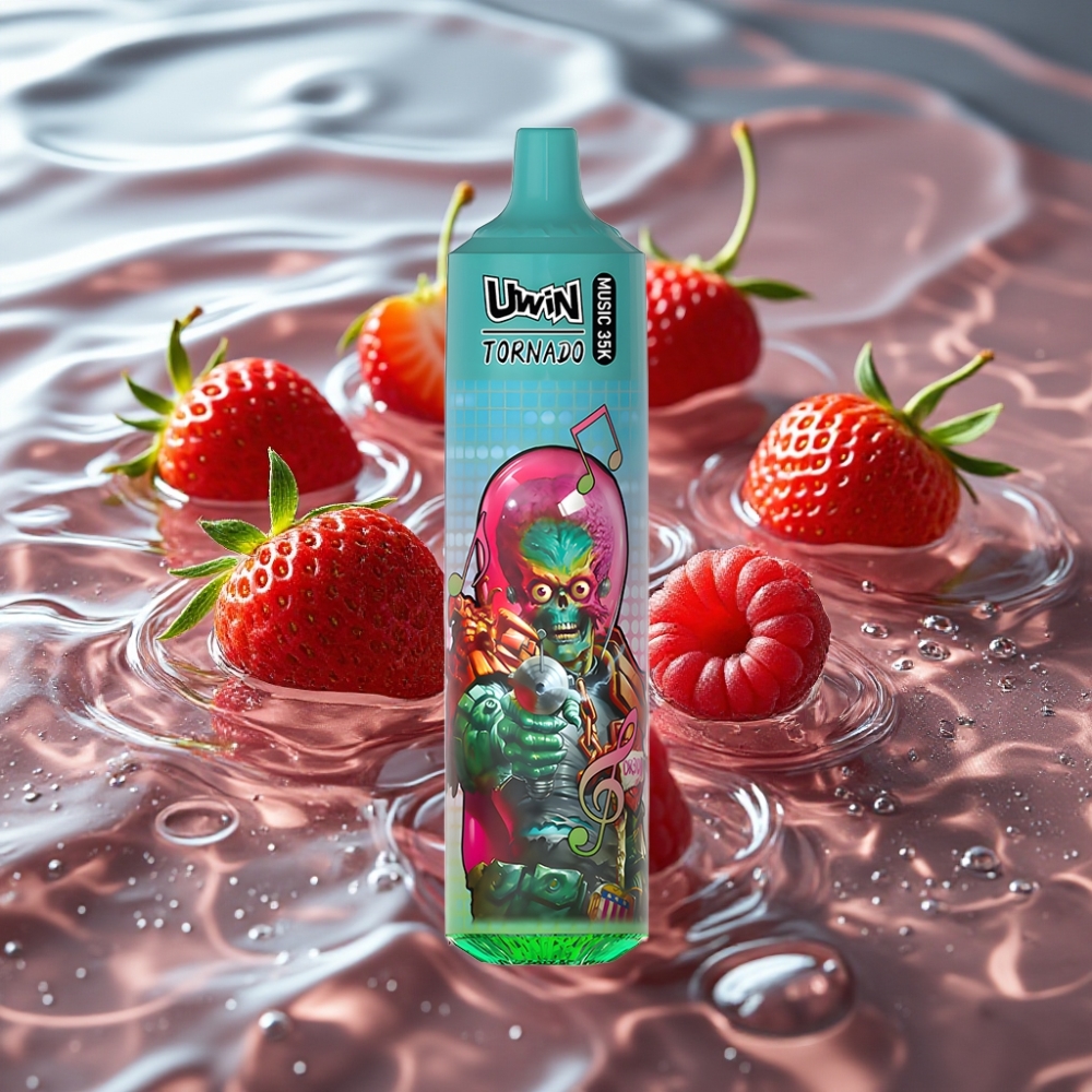 Uwin Tornado 35K Rechargeable Mesh Disposable Vape Strawberry Raspberry Cherry Ice