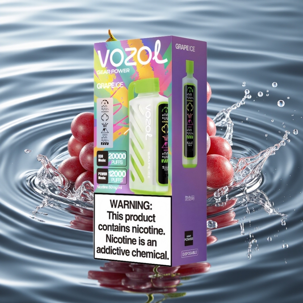 VOZOL Gear Power Dual Mesh Coil 20000 Puffs Grape Ice