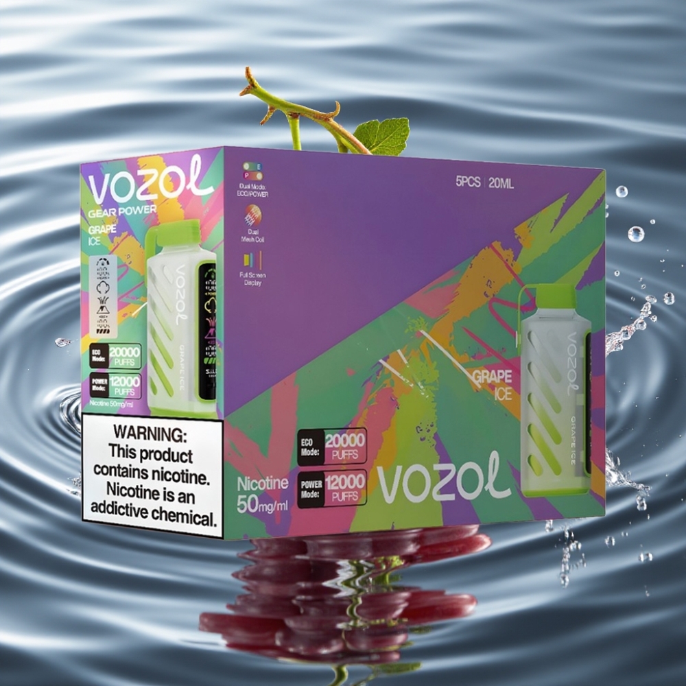 VOZOL Gear Power Dual Mesh Coil 20000 Puffs Grape Ice