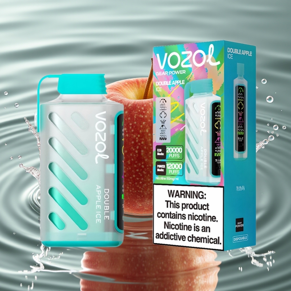 VOZOL Gear Power S.i.L.C. Tech 20000 Puffs Dual Mesh Coil Double Apple Ice