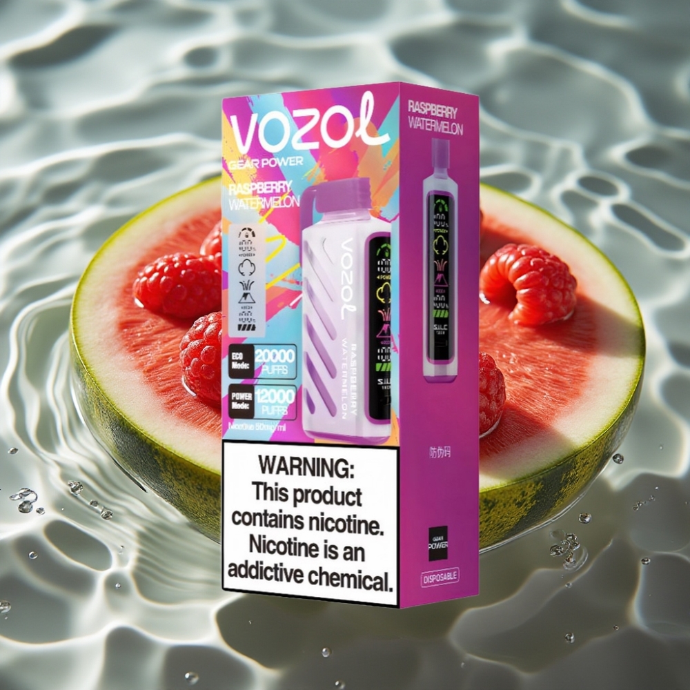 VOZOL Gear Power S.i.L.C. Tech 20000 Puffs Dual Mesh Coil Raspberry Watermelon