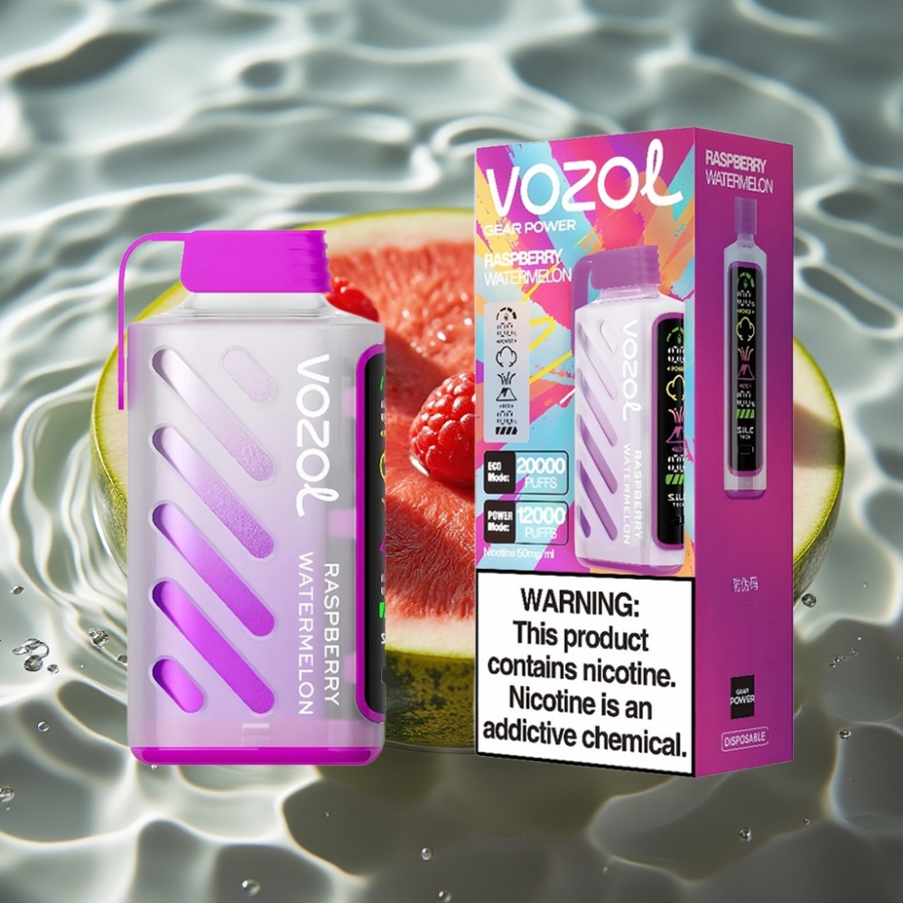 VOZOL Gear Power S.i.L.C. Tech 20000 Puffs Dual Mesh Coil Raspberry Watermelon