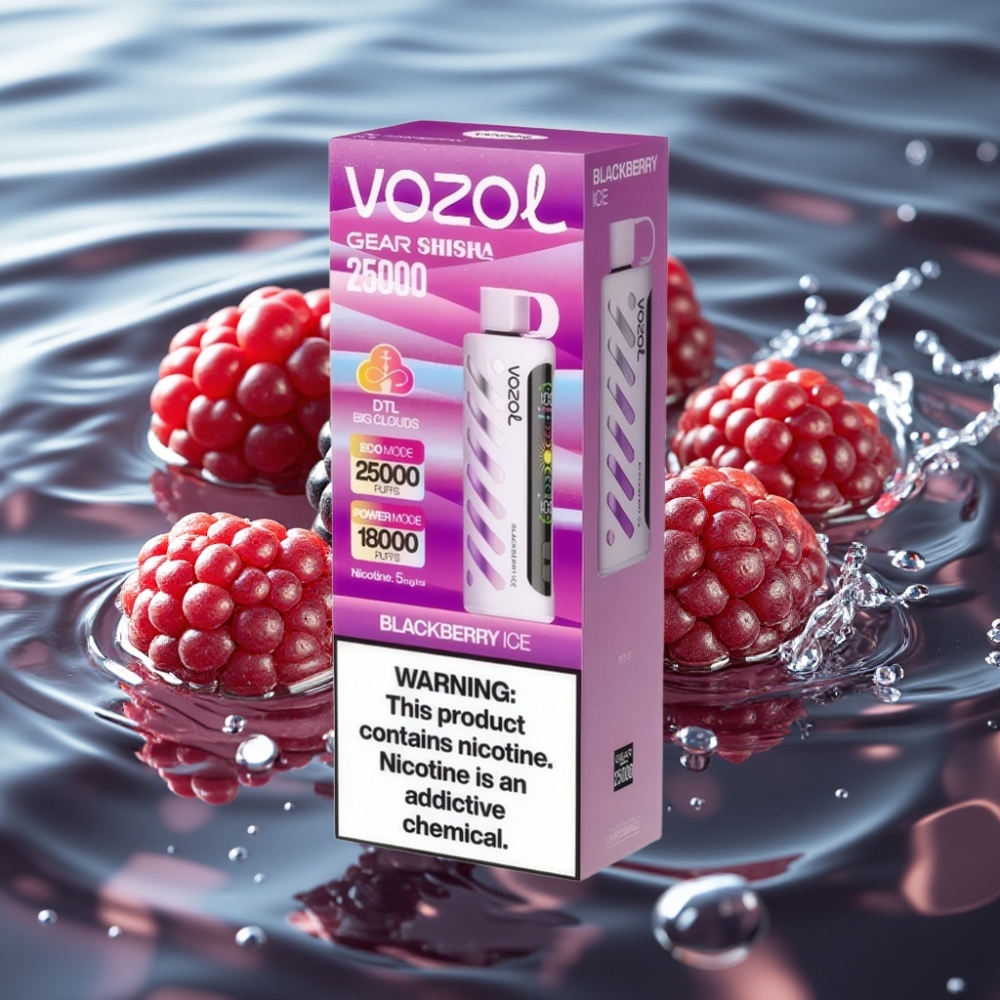 VOZOL Gear Shisha 25000 Puffs | 30 Flavors | Dual Mesh Dual Modes Blackberry Ice