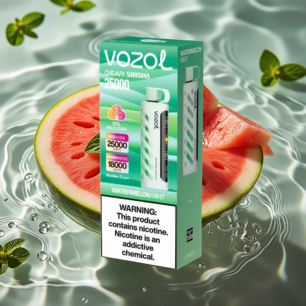 VOZOL Gear Shisha 30 Flavors 25000 Puffs Dual Mesh Watermelon Mint