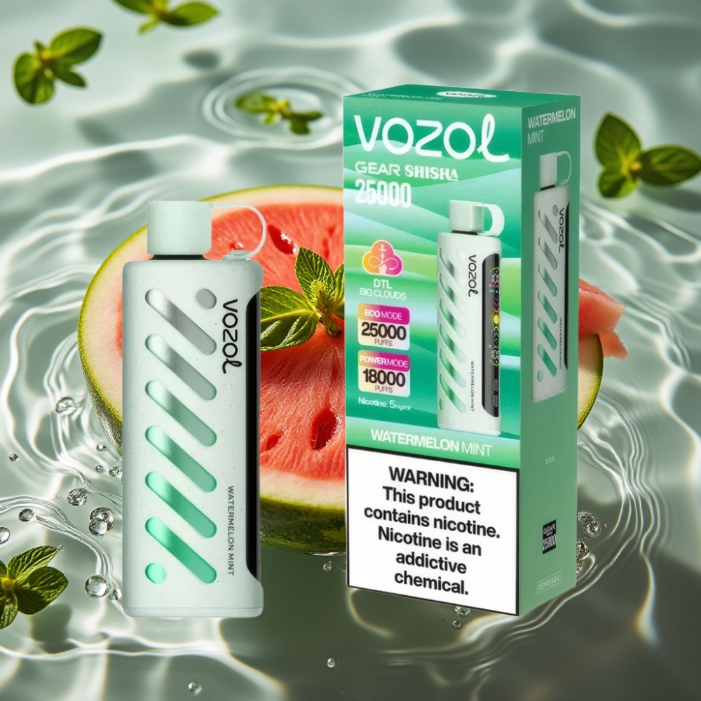 VOZOL Gear Shisha 30 Flavors 25000 Puffs Dual Mesh Watermelon Mint