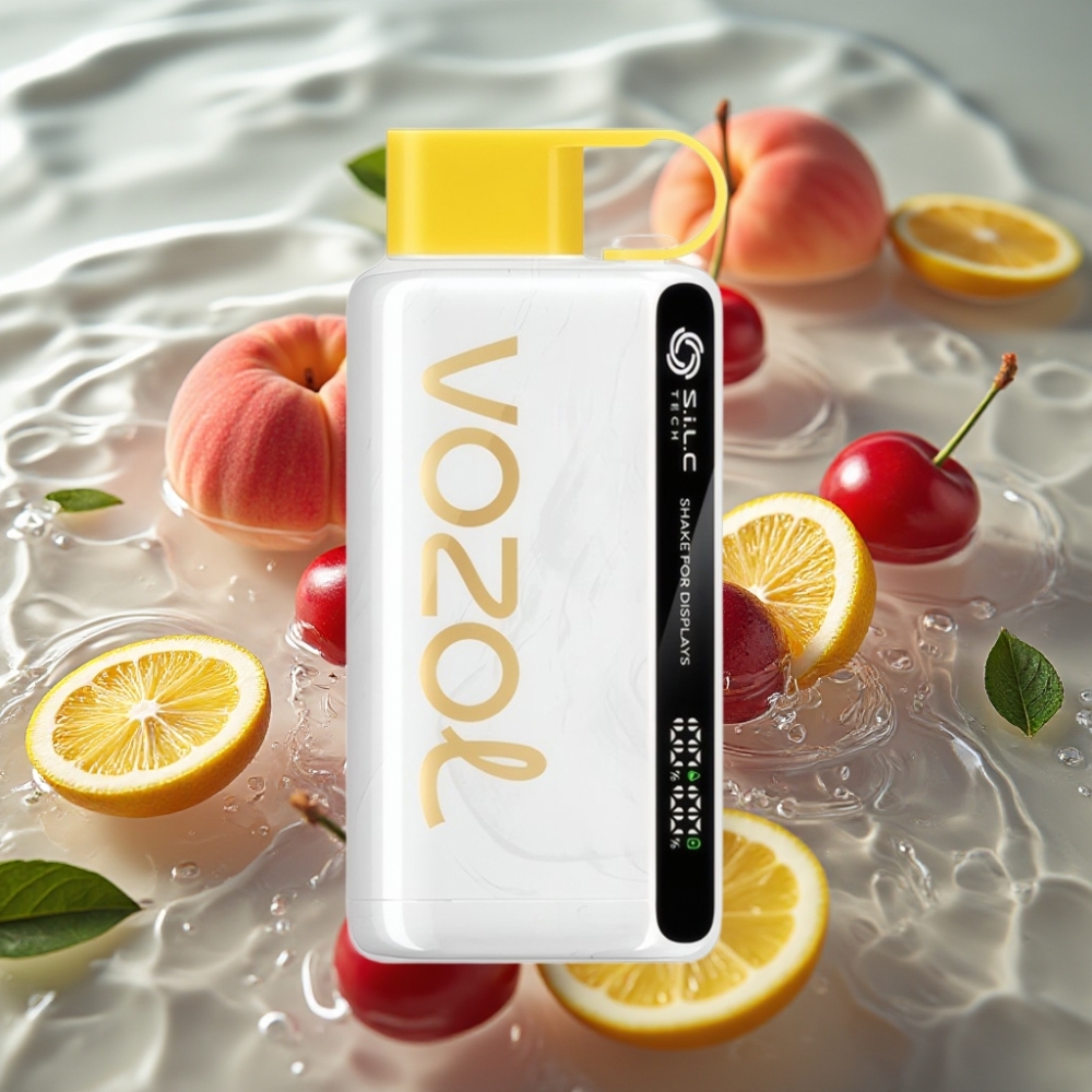 VOZOL STAR 9000/12000 Disposable Vape with S.i.L.C TECH & 30% Faster Charge Cherry Peach Lemonade