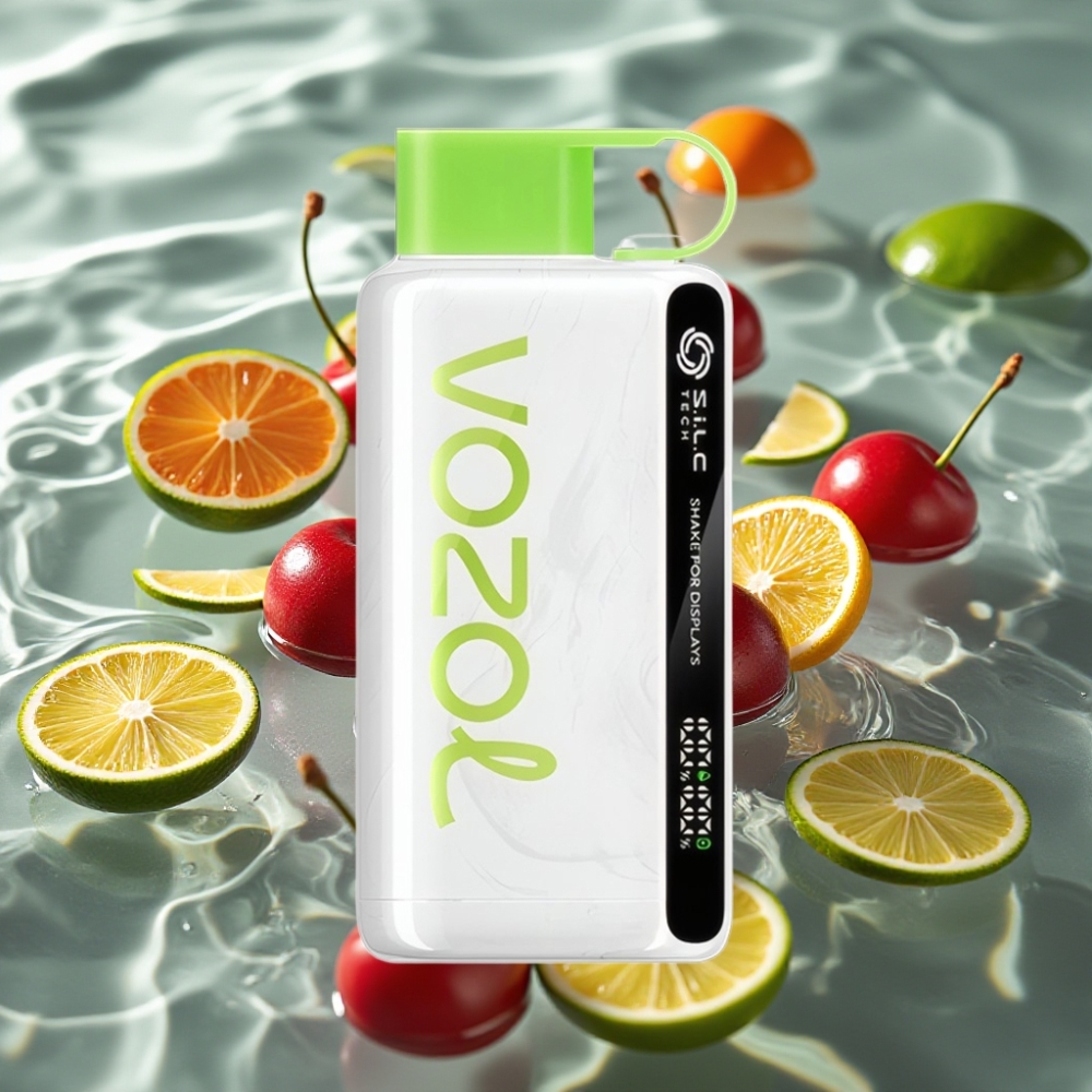 VOZOL STAR 9000/12000 Disposable Vape with Shake Display & 30% Faster Charge Cherry Lime